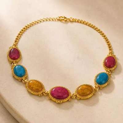 Pulsera de óvalos de colores