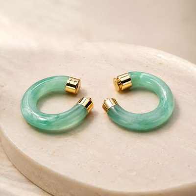 Pendientes de aro en color turquesa