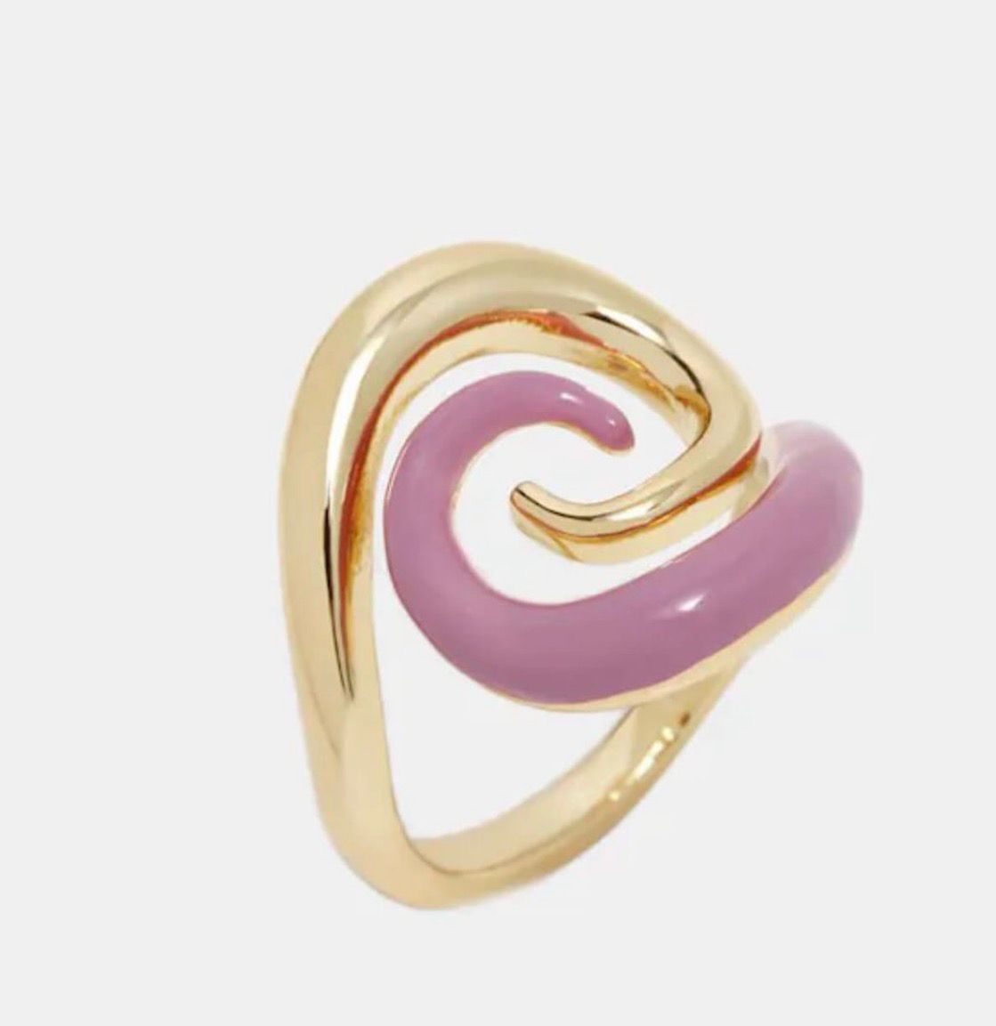 Anillo dorado y rosa