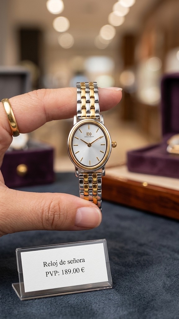 Reloj de señora bicolor con esfera ovalada