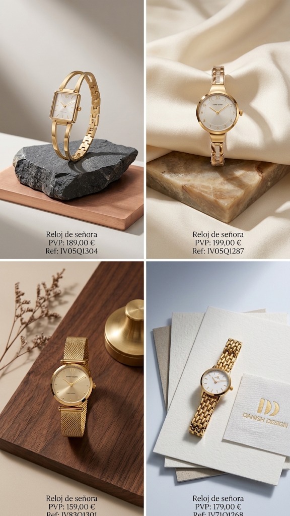 Selección de cuatro relojes de señora dorados