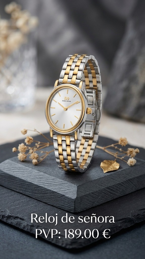 Reloj de señora bicolor con esfera blanca