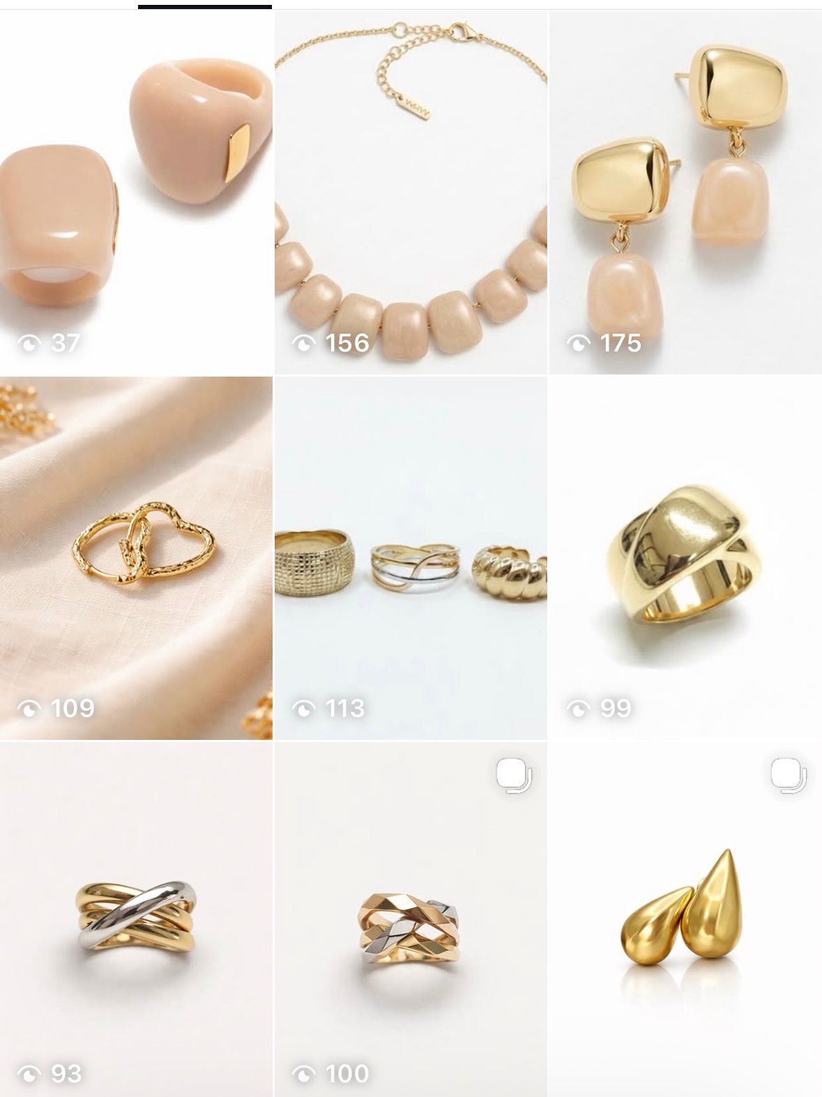 Anillo rosa con detalle dorado