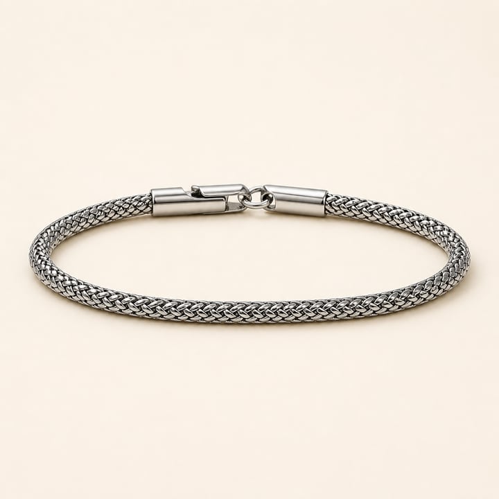Pulsera de malla plateada