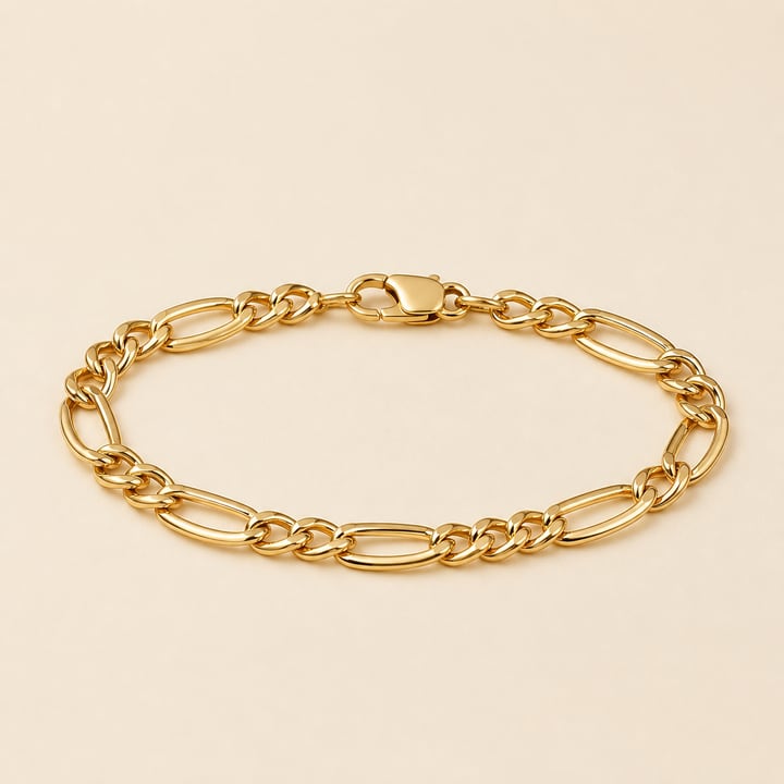Pulsera dorada de eslabones