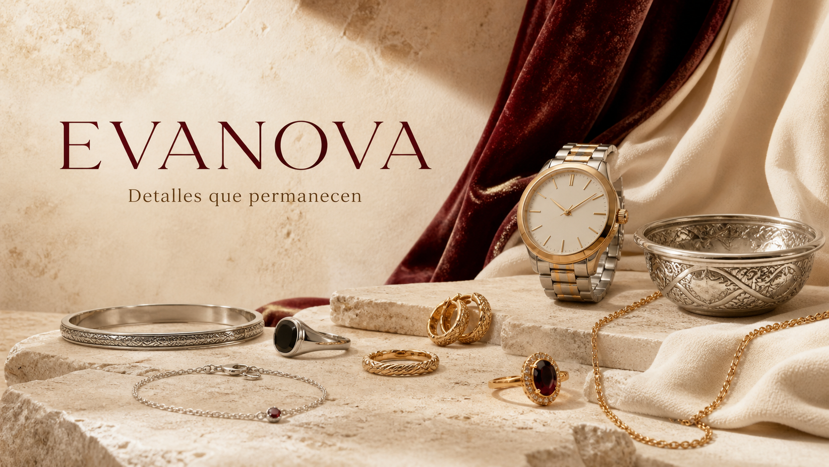 Selección elegante de joyería y relojería EVANOVA